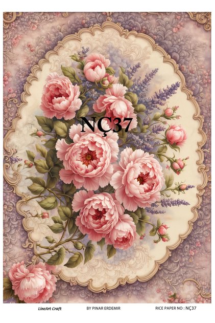 Nostaljik Çiçekler Serisi Pirinç Dekopaj Kağıdı 30x42cm No:nç37