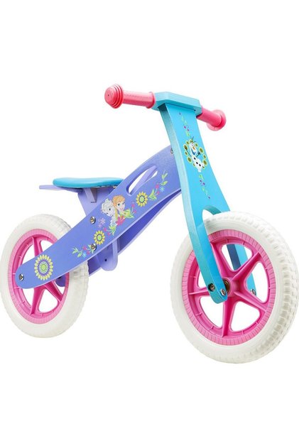 Bicicleta fara pedale din lemn Seven-Frozen, Mov/Albastru