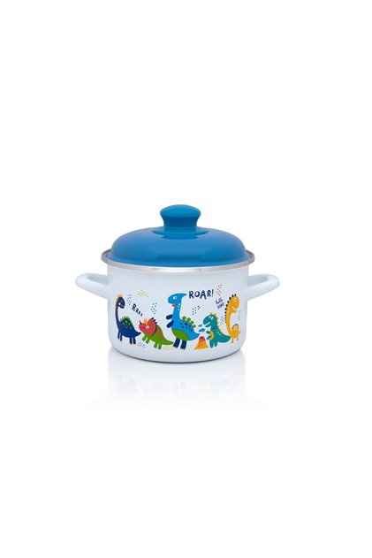 Oala 2l cu capac Dino Metalac, email, 16cm, 2l