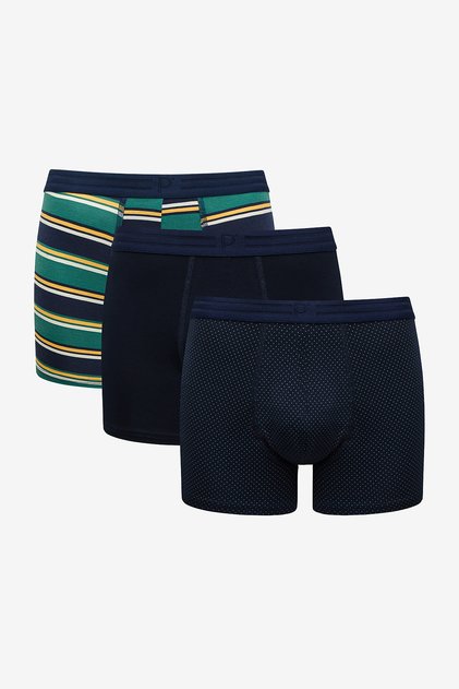Pointed Stripe 3-Piece Multicolored Boxers