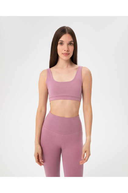 Organic Cotton Pink Low Back Yoga Bra - Backless