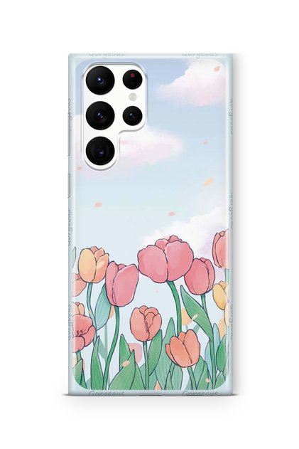 Samsung Galaxy S24 Ultra Compatible Tulips Design Printed Transparent Case