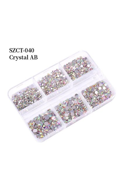 SS6-SS20-AB 6grids SS6-20 Mixed Size Pink Bronze Silver Flatback Rhinestones Gems Flashing Diamonds