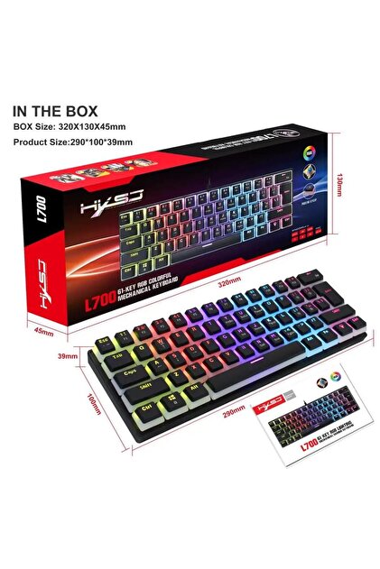 valkyrie Blue Switch Mekanik Oyuncu Klavye - 61key Full Rgb