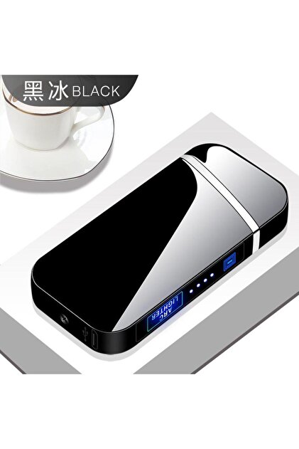 Şarjlı Gazsız Dokunmatik USB Çakmak Plazma Siyah