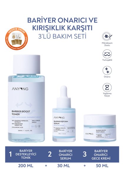 Bariyer Onarıcı Set (YAŞLANMA VE KIRIŞIKLIK KARŞITI, YENİLEYİCİ VE NEMLENDİRİCİ BAKIM RUTİNİ)