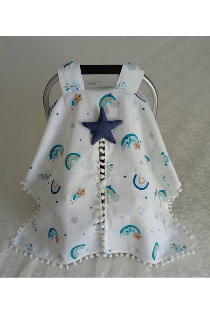 100% Cotton Double Layer Muslin Stroller Cover 1 Piece (Stroller Cushion and Stroller Sheet Are Not Included)
