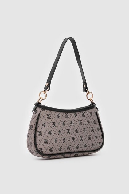 Farme Monogram Baguette and Crossbody Bag Gray