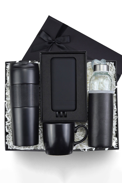 French Pressli Termos & Powerbank & Kupa & Matara Premium Hediye Seti