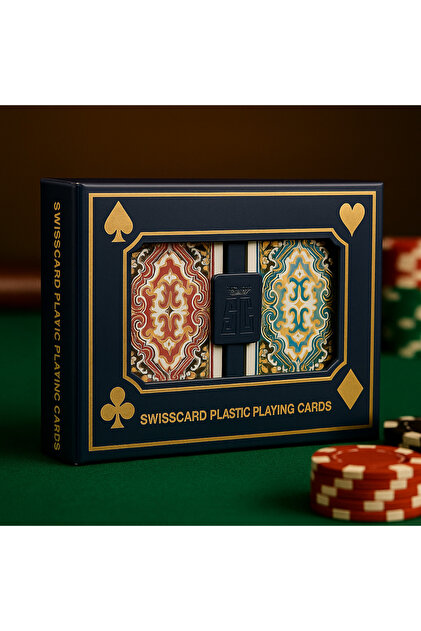 MSMETICARET Swisscard Plastik Iskambil Poker Briç Oyun Kartları