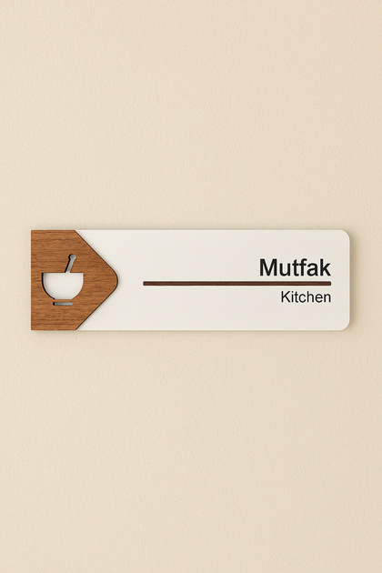 Mutfak Ofis Oda Kapı İsimliği Yönlendirme Tabelası Levhası Kişiselleştirilebilir