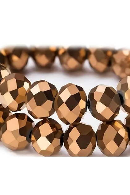8 mm 5 Strand Gold Crystal Bead Rosary Bead