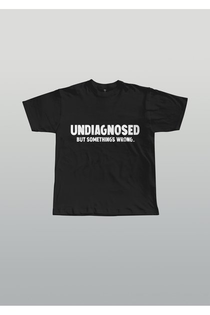 Oversize Undiagnosed Text Printed Crew Neck T-Shirt