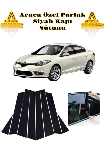 Renault Fluence Araca Özel Parlak Siyah Kapı Sütunları