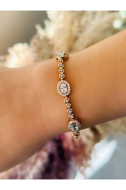 Xuping Oval Stone Bracelet 18+2 Cm-Rose Acr4112
