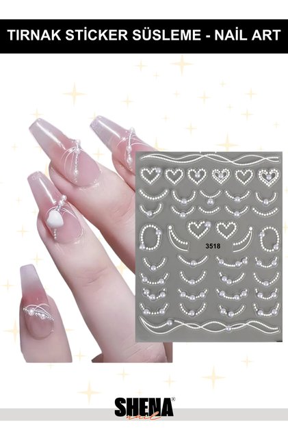 Tırnak Sticker Protez Tırnak Kalıcı Oje Süsleme, Nail Art Sticker