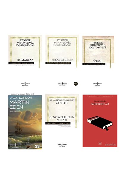 KUMARBAZ + BEYAZ GECELER + OTEKI + MARTIN EDEN + GENC WERTHER IN ACILARI + FAHRENHEIT 451=6SET