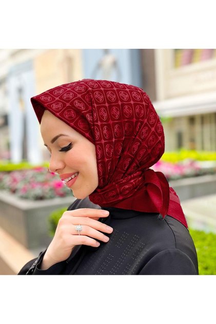 Elegans Monogram Scarf - 1090750 -941 Claret Red