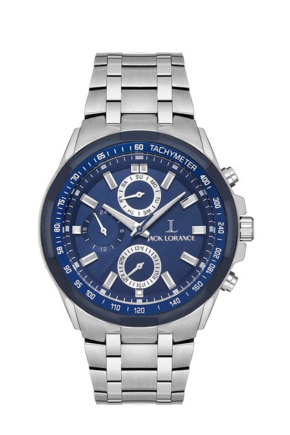 Jls0234102 Navy Blue & Silver Steel Men's Wristwatch