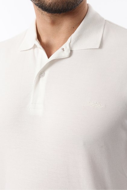 Custom Made Polo Collar Men's T-Shirt Premium Pack of Cotton White - Slim Fit & Piqué Woven