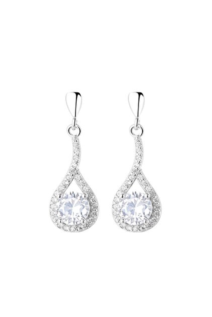 Cercei Stud Eleganți din Argint 925, cu Zirconiu, Placati cu Rodiu, Bijuterii de Damă