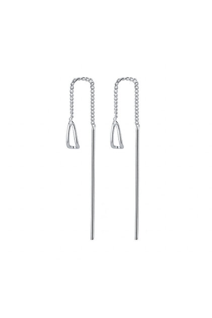 Cercei Lungi Atârnători Eleganți din Argint 925, cu Zirconiu, Placati cu Rodiu