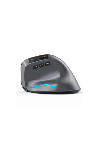 F-26C Ergonomik Dikey Kablosuz Mouse OLED Ekranlı 2.4GHz Bluetooth Çift Mod 3200 DPI Şarjlı RGB Mouse