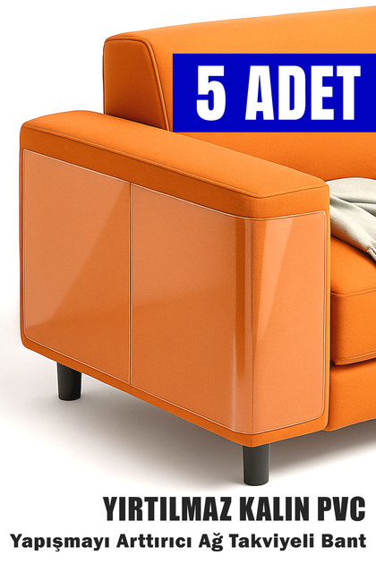 5 Adet Kedi Koltuk Tırmalama Koruyucu 20x50 Cm Şeffaf Yapışkanlı Mobilya Tırmalama Önleyici Bandı