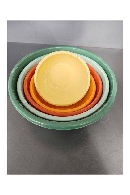 Colorful 5 Pieces Round Basin Set Mixing & Storage Bowl Multi-Purpose Basin Different Sizes