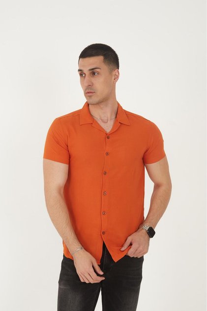 Plain Patterned Viscose Shirt-02