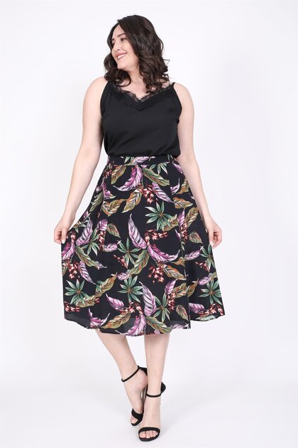 Bell Skirt with Elastic Back Waist