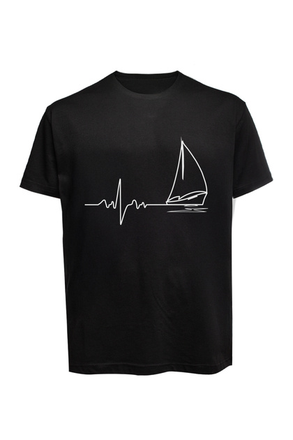 Unisex Heartbeat Nautical Printed T-Shirt Cotton Combed Single Jersey Basic