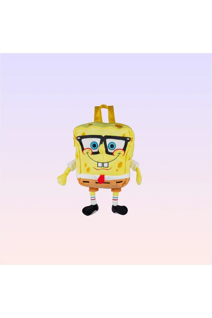 Sünger Bob Kare Pantolon Figürlü Peluş Sırt Çantası 35 cm