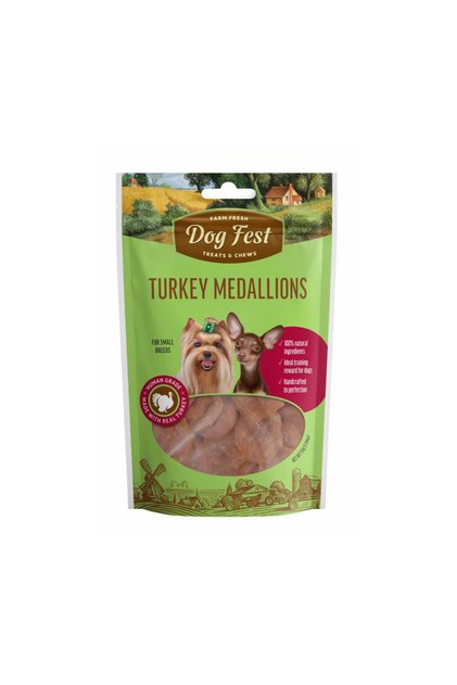 Turkey Medallions Small Dog Treats - 55 g