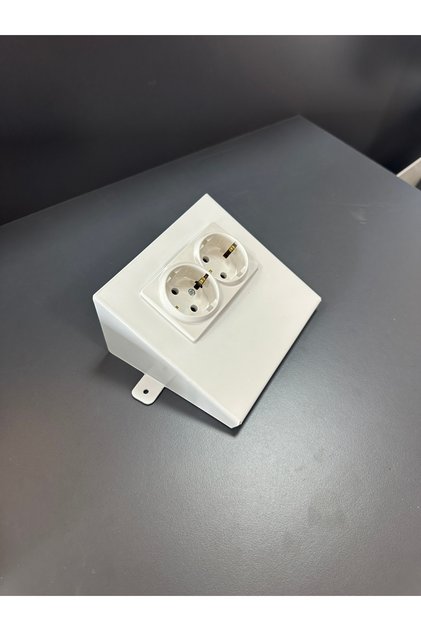 Üçgen Piriz Tezgah Altı 2 Pirizli Metal Kasa