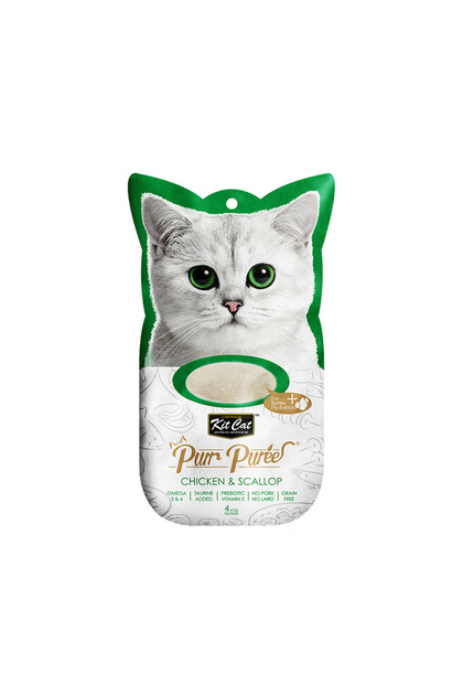 Kit Cat Purr Puree Chicken & Scallop Cat Treats - 4 x 15g