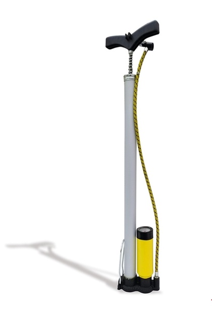 Cycle Pump with Clock Press Fit for All Tires with Air Pressure Gauge, Durable Portable
