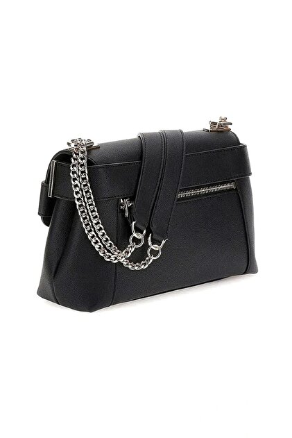 Guess ANADELA CONVERTIBLE XBODY FLAP Kadın Siyah Çapraz Çanta