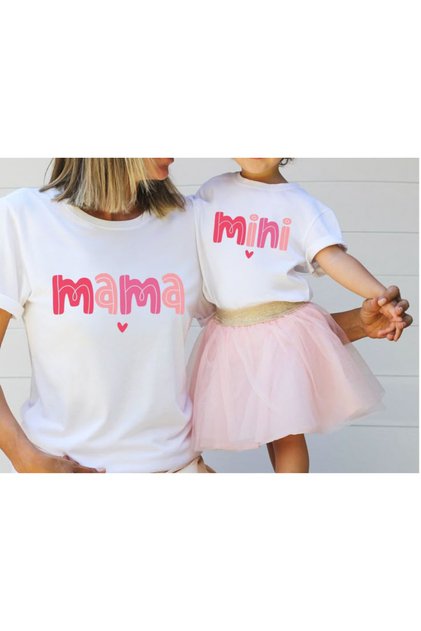 Mama and Mini Printed Mother Daughter T-Shirt (Single Product, Can Be Combined, Prices Are Separate)