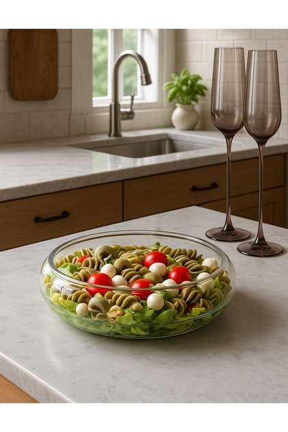 Handmade Large Size Glass Salad Bowl Plain