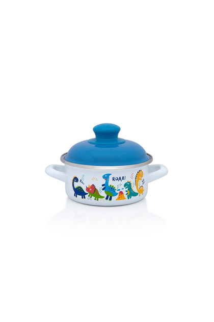 Cratita1l cu capac Dino Metalac, email, 14cm, 1l