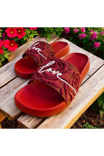 ROSE EMBOSSED .NON-SLIP SOLE SLIPPER. Pool Sea Bath Balcony Terrace Home And Street Slipper