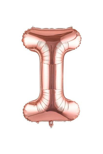 Balon Litera I, Flippy, 100 cm, , Pai inclus, Rose Gold