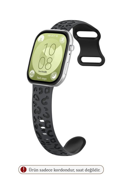 Huawei Watch Fit 3 / Fit 4 / Fit 4 Pro / Fit 5 / Fit 5 Pro Uyumlu Renkli Leopar Desen Yumuşak Silikon Kordon