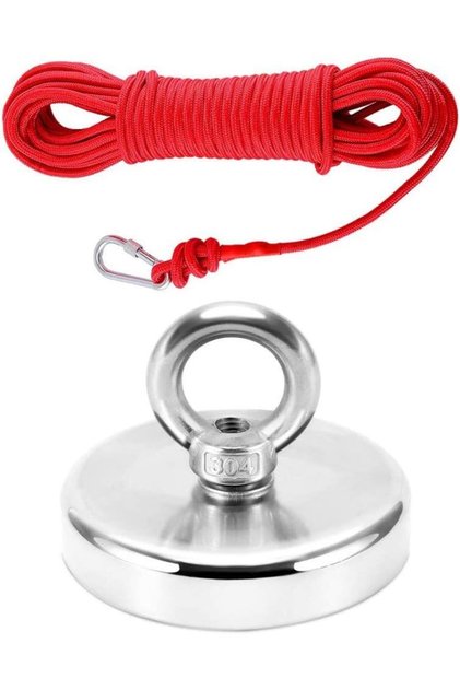 50 Kg D48 Magnet Fishing 20M Halatlı Neodyum Pot Mıknatıs Seti
