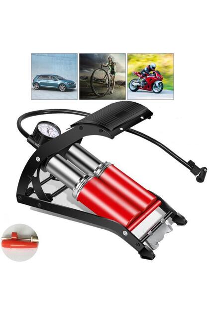 Çift Silindir Ayak Lastik Pompası - Araba Bisiklet Motosiklet Top Şişme Yatak