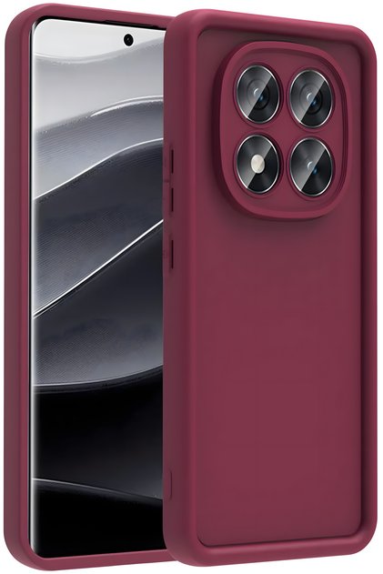 Redmi Note 15 4g Case with Camera Protection, Soft Textured, Shock Absorbing, Burgundy Silicone Cover