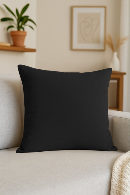 Luna Series Velvet Textured Cushion Cover - Black