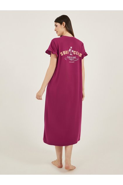 Burgundy Short Sleeve Nightdress