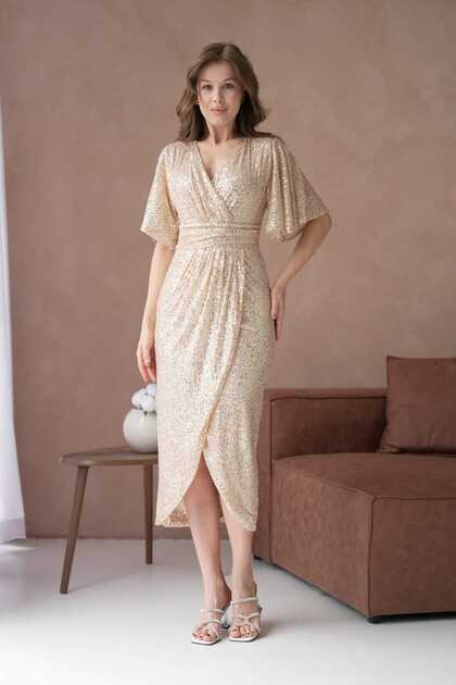 sachin and babi light blue dress Tea Length Crepe Cocktail Half Sleeve Formal Dress Tilda